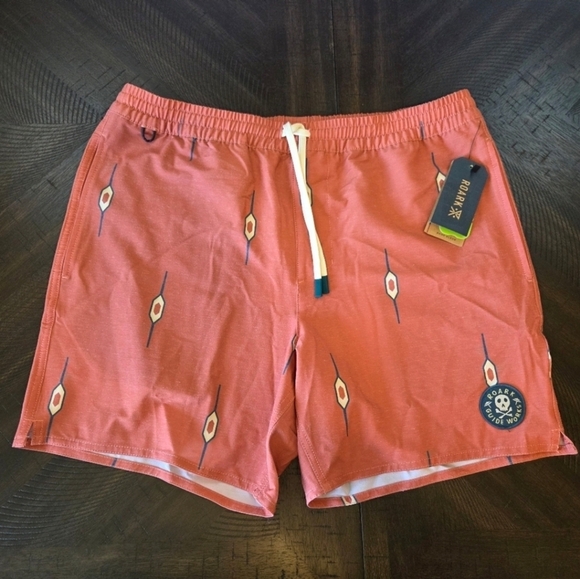 ROARK Men's Shorey 16" Castagno Saffron Red Boardshorts Medium Surf Outdoor New - Picture 1 of 10